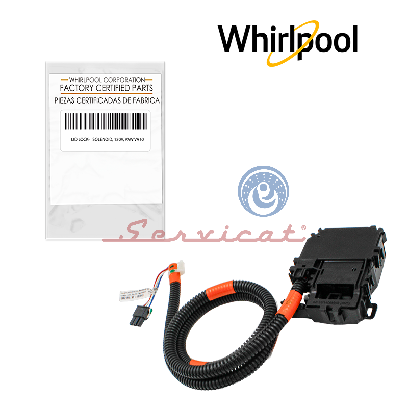 SEGURO DE PUERTA ELÉCTRICO 3 PINES - 120V ORIGINAL LAVADORA WHIRLPOOL