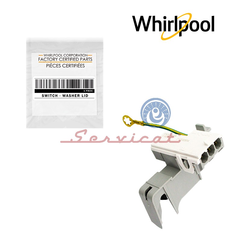 INTERRUPTOR DE PUERTA ELÉCTRICO 3 PINES - 120V ORIGINAL LAVADORA WHIRLPOOL