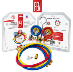 KIT DE MANÓMETROS ANALÓGICOS R1270 - R290 - R600A PEN REFRIGERADORA TODAS LAS MARCAS