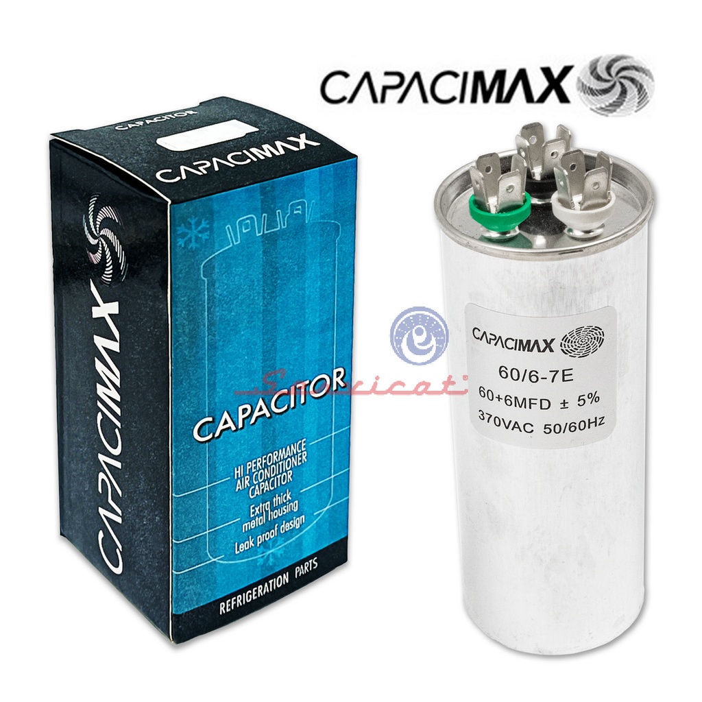 CAPACITOR DE MARCHA 60 + 6UF A 370VAC CAPACIMAX AIRE ACONDICIONADO LG