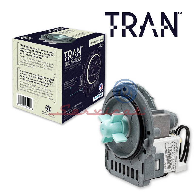 MOTOR DE BOMBA DE DRENAJE DE AGUA 35W TRAN LAVADORA LG - RCA