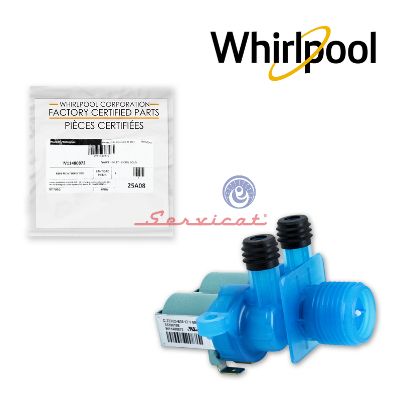 ELECTROVÁLVULA 2 SOLENOIDES -  120V ORIGINAL LAVADORA WHIRLPOOL