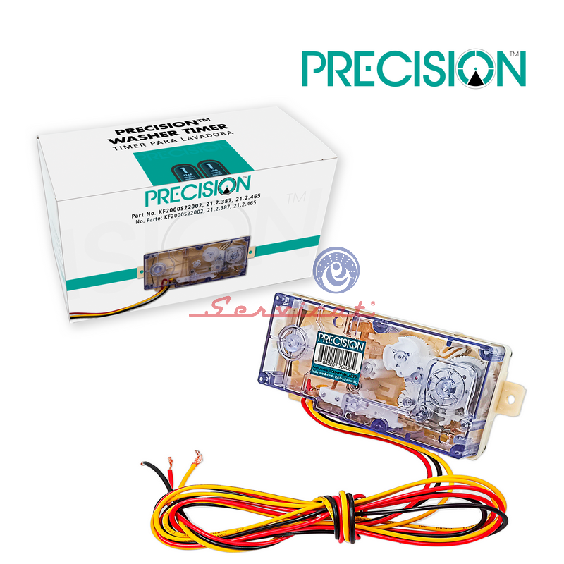 TIMER RECTANGULAR 3 CABLES-2 SUJECIONES RECTAS PRECISION LAVADORA ELECTROLUX-MABE-SAMSUNG-WHIRLPOOL