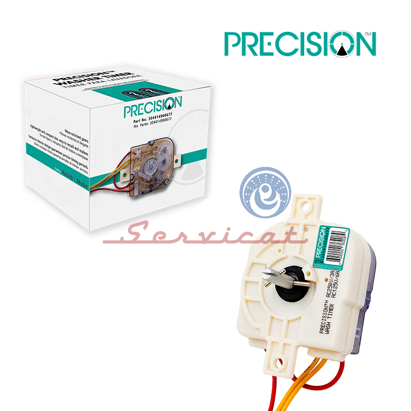 TIMER CUADRADO 3 CABLES + 1 PUENTEADO - 2 SUJECIONES RECTAS PRECISION LAVADORA DAEWOO-HACEB-SAMSUNG