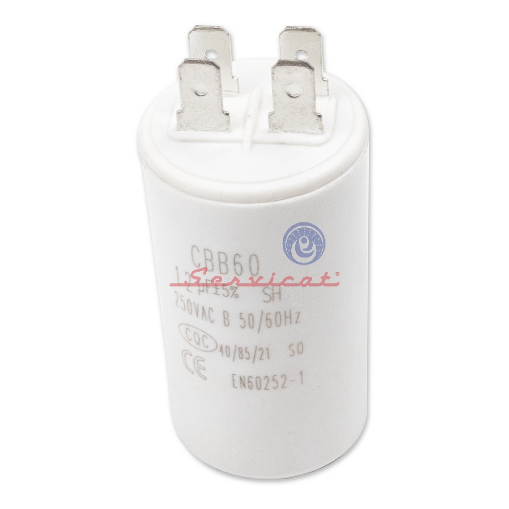 CAPACITOR DE MARCHA 12UF A 250VAC LAVADORA TODAS LAS MARCAS