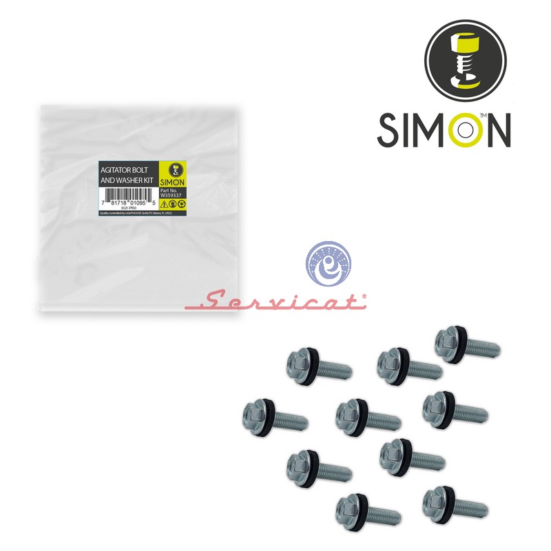 PACK DE PERNOS GRUESOS DE AGITADOR M8 X 2.5CM SIMON LAVADORA WHIRLPOOL - HACEB