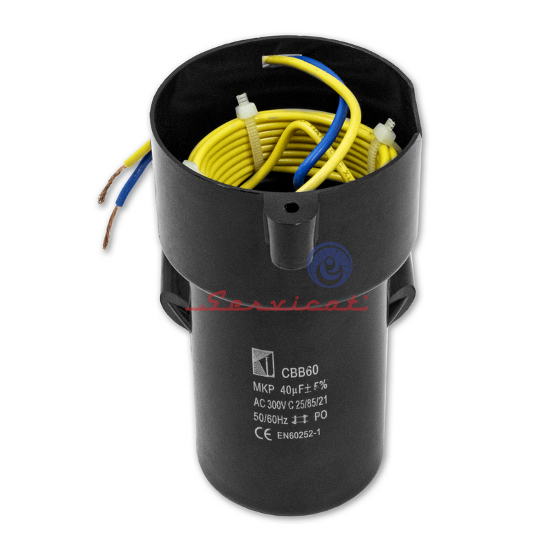 CAPACITOR DE MARCHA 40UF A 250 - 300VAC LAVADORA ELECTROLUX - FRIGIDAIRE