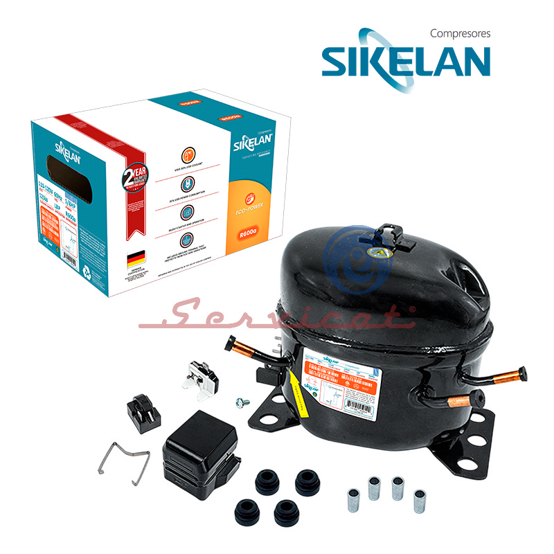 COMPRESOR 1/8HP - R600A - LBP ORIGINAL SIKELAN REFRIGERADORA TODAS LAS MARCAS