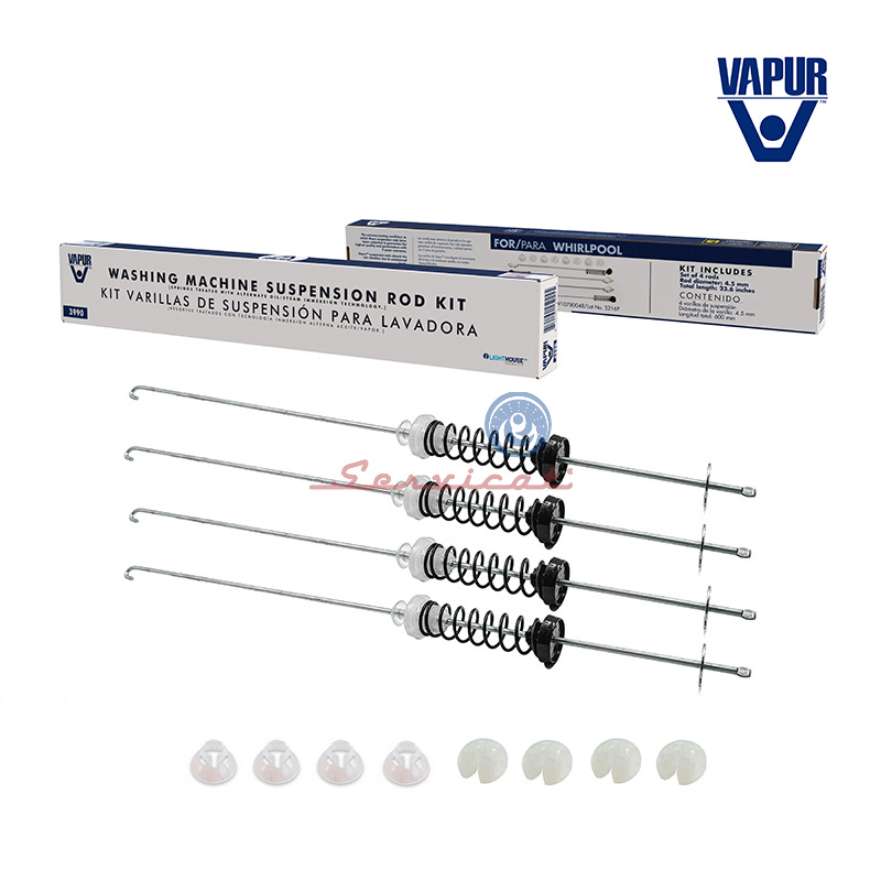 KIT BARRAS DE SUSPENSIÓN 60CM VAPUR LAVADORA WHIRLPOOL