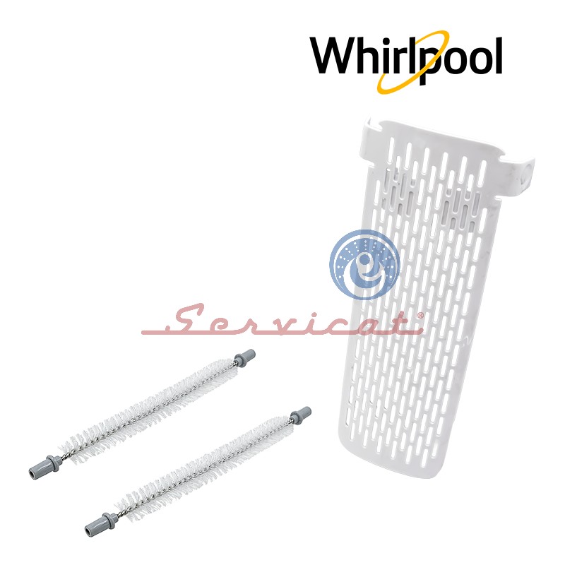 KIT FILTRO TAPA Y CEPILLO ATRAPA PELUSAS LAVADORA WHIRLPOOL