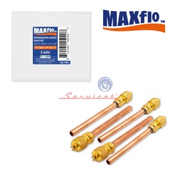 PACK DE VÁLVULAS DE CARGA 1/4'' X 7CM MAXFLO REFRIGERADORA TODAS LAS MARCAS